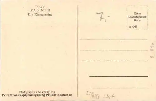 Ostpreussen - Cadinen - Klosterruine -753118