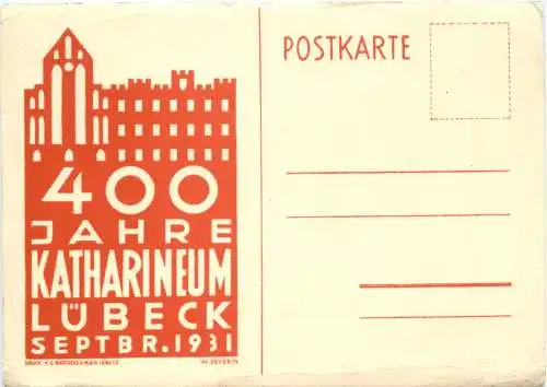 Lübeck - 400 Jahre Katharineum 1931 -753472