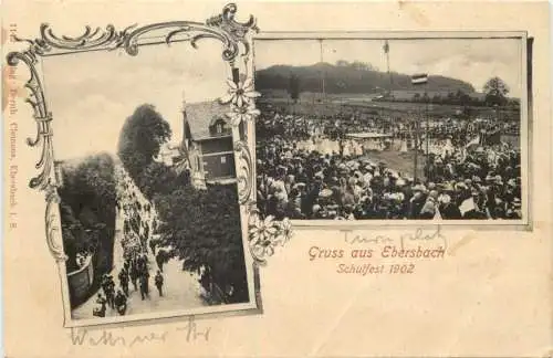 Gruss aus Ebersbach - Schulfest 1902 -753624