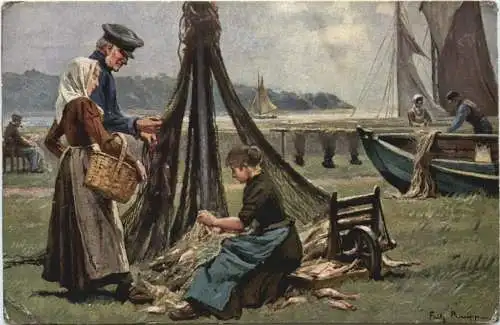 Künstler Ak Fritz Raupp - Heimkehr vom Fischfang -754362