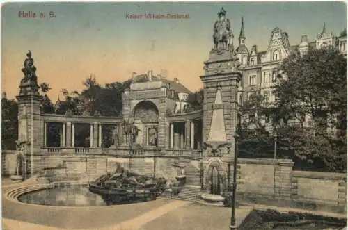 Halle Saale - Kaiser Wilhelm Denkmal -754608