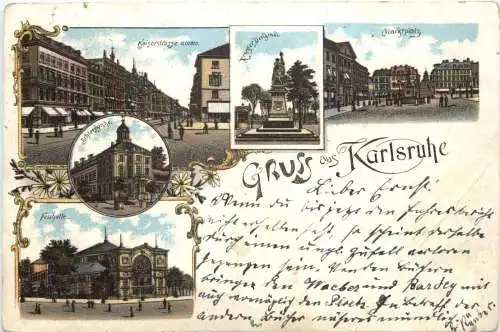 Gruss aus Karlsruhe - Litho -755102