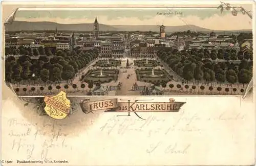 Gruss aus Karlsruhe - Litho -755106