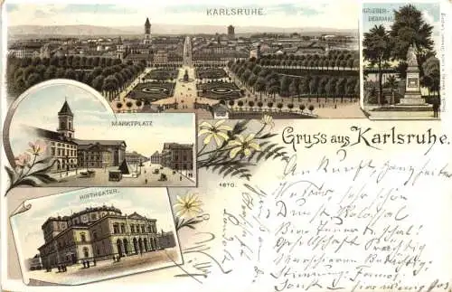 Gruss aus Karlsruhe - Litho -755142
