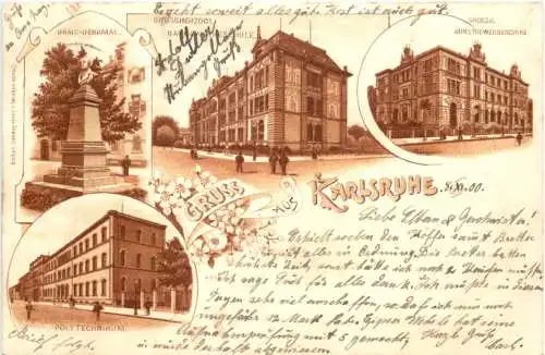 Gruss aus Karlsruhe - Litho -755126