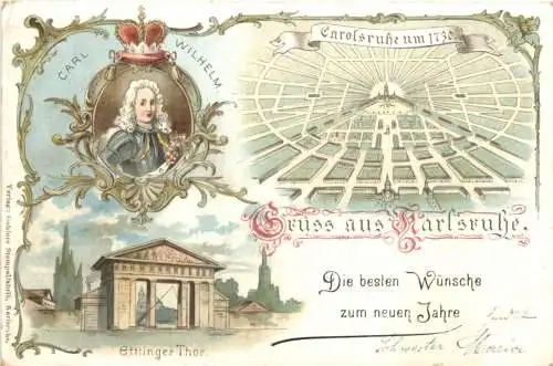 Gruss aus Karlsruhe - Litho -755146