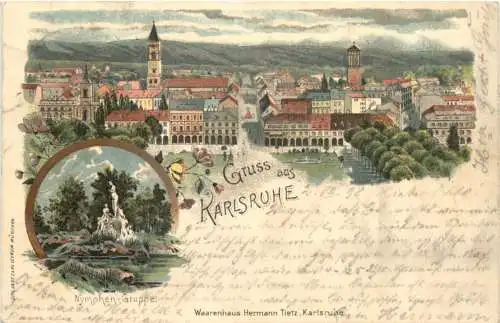 Gruss aus Karlsruhe - Litho -755104