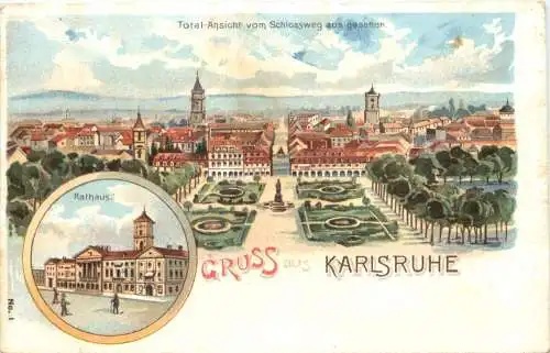 Gruss aus Karlsruhe - Litho -755152