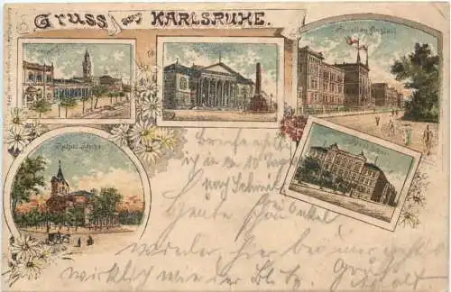 Gruss aus Karlsruhe - Litho -755114