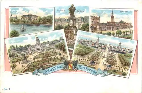 Gruss aus Karlsruhe - Litho -755134