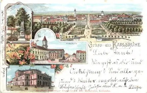 Gruss aus Karlsruhe - Litho -755154