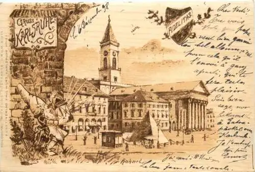 Gruss aus Karlsruhe - Fidelitas - Zwerg -Litho -755274