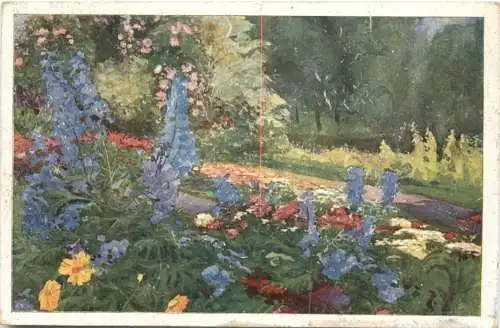 Karlsruhe - Künstler Ak Wilh. Volz - Stadtgarten -755482