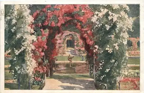 Karlsruhe - Künstler Ak Wilh. Volz - Stadtgarten -755502