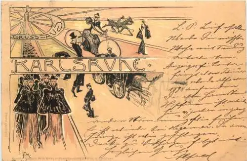 Gruss aus Karlsruhe - Litho -755534