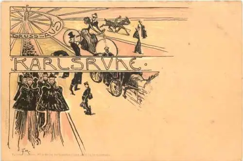 Gruss aus Karlsruhe - Litho -755588