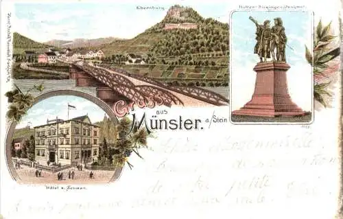 Gruss aus Bad Münster am Stein - Litho -756930