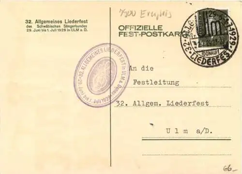 Ulm - Liederfest 1929 -757338