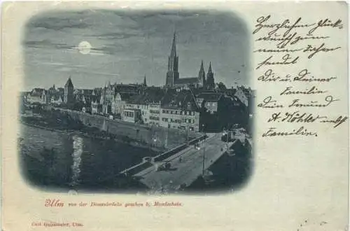 Ulm an der Donau bei Mondschein -757294