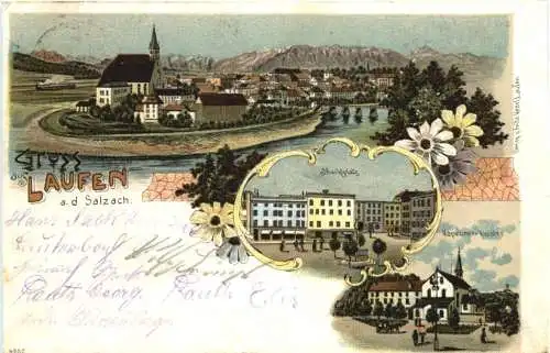 Gruss aus Laufen an der Salzach - Litho -758440