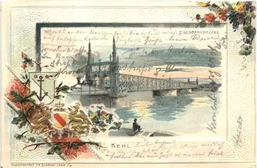 Kehl am Rhein - Litho Prägekarte -758512