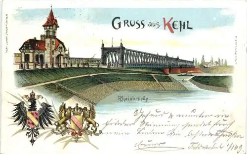 Gruss aus Kehl am Rhein - Litho -758504
