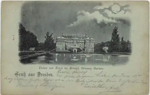 Dresden - Palais mit Teich -761764