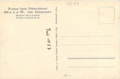 Kurhaus Sand Schwarzwald -761828