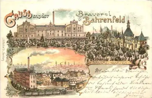 Gruss aus der Brauerei Bahrenfeld - Litho -762338