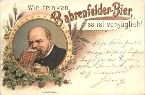 Bahrenfelder Bier - Hamburg - Litho -762398