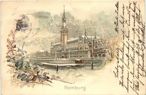 Hamburg - Litho im Winter -762600