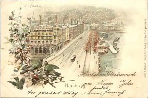 Hamburg - Litho im Winter -762632