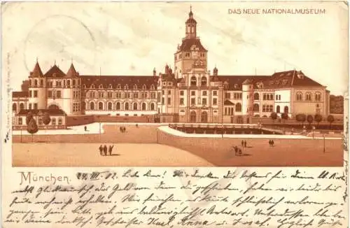 München - Das neue Nationalmuseum - Litho -763348