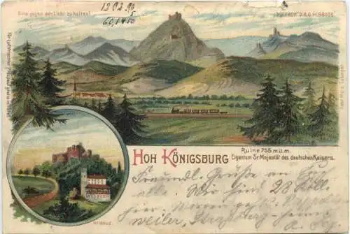 Hoh Königsburg - Litho - Halt gegen Licht -763662