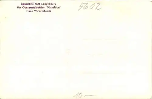 Langenberg - Lehrstätte der Pberpostdirektion - Velbert -764134