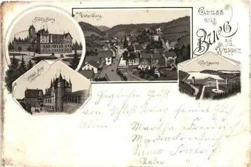 Gruss aus Burg an der Wupper - Litho 1895 -764268