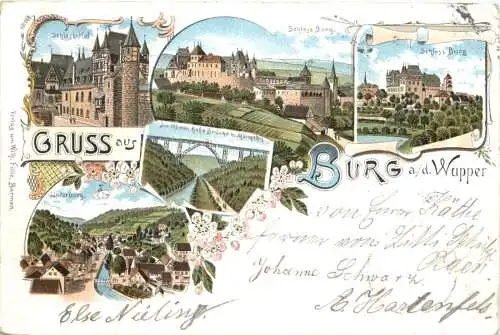 Gruss aus Burg an der Wupper - Litho -764266