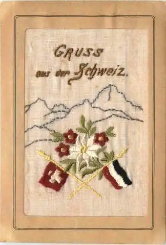 Gruss aus der Schweiz - Bestickte Karte -764862