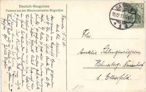 Deutsch Neuguinea - Palmen bei der Missionsstation Bogadjim -764858