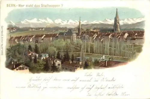 Bern Wer sieht das Stadtwappen? - Litho -765150