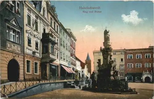 Habelschwerdt - Ring und Statue - Schlesien -765114