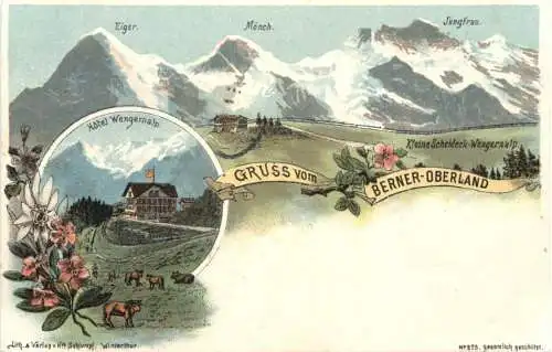Gruss vom Berner Oberland - Wengernalp - Litho -765162