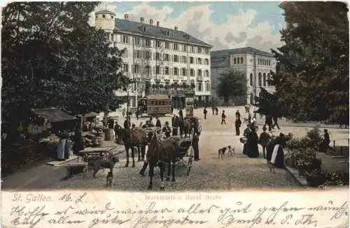 St. Gallen - Marktplatz und Hotel Hecht -765164