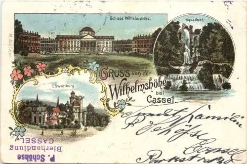 Gruss von der Wilhelmshöhe Kassel - Litho -765400