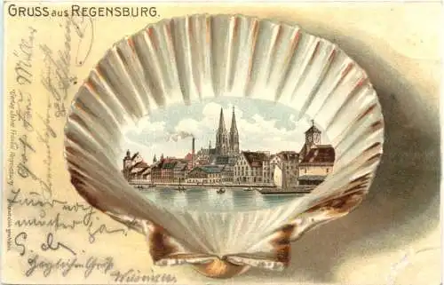 Gruss aus Regensburg - Litho -766578