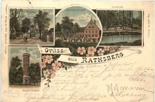 Gruss aus Rathsberg bei Erlangen - Litho -766848