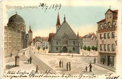 Nürnberg - Jakobsplatz - Litho -766664