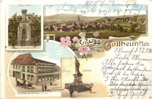 Gruss aus Göllheim Pfalz - Litho -767434