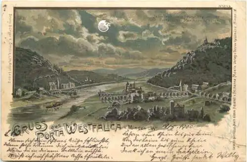 Gruss aus der Porta Westfalica - Litho -767730