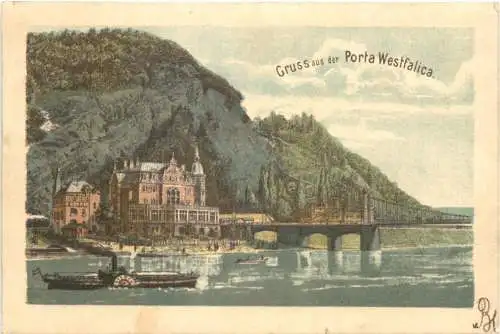 Gruss aus der Porta Westfalica - Litho -767726
